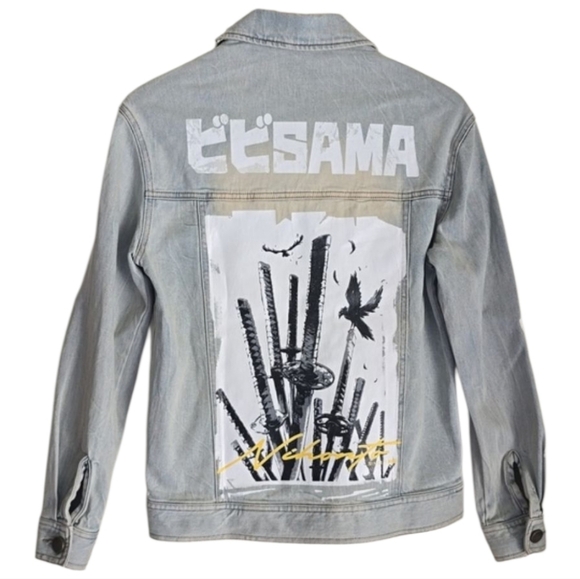Bibisama "Hagane" Anime Inspired Streetwear Unisex Demin Jacket Size 1 - Picture 6 of 16